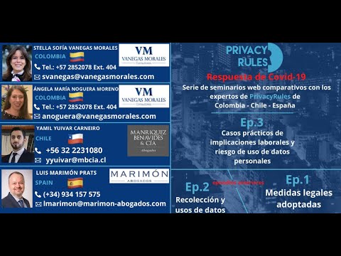 (Ep. 3) Respuesta de Covid-19 Serie de seminarios web comparativos con los expertos de PrivacyRules