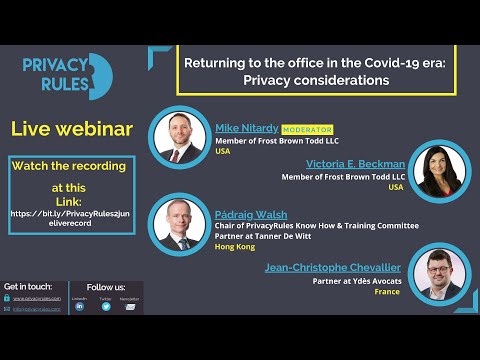 Returning to the office in the Covid-19 era: Privacy Considerations