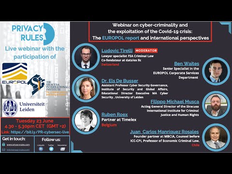 Webinar on cyber-criminality and the exploitation of the Covid-19 crisis: the EUROPOL perspectives